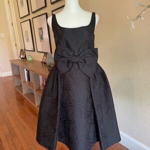 kate spade Black Floral Jacquard Bow-Front Dress